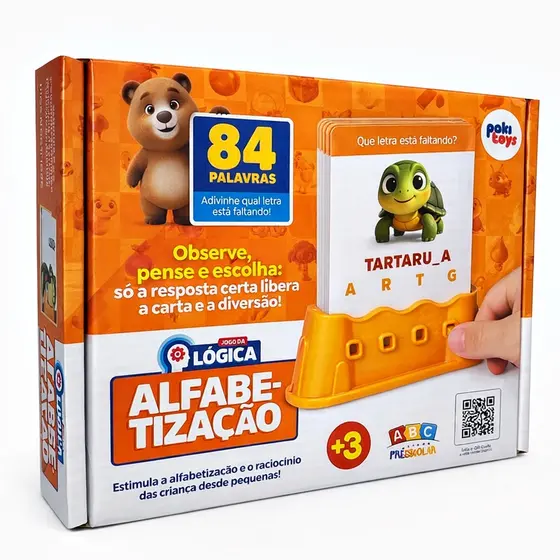 Jogo da Logica Alfabetização Brinquedo 84 Palavras