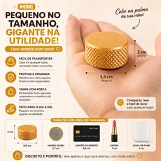 Mini Porta Objetos Joias Remédios Cremes Acessórios Organizador Multiuso Com Tampa Rosca
