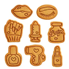 Kit Profissional Beleza Cortador de Biscoito 3D Confeitaria 8 Unidades - 6 cm