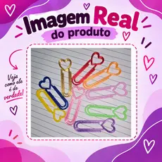 Kit 50 Clipes de Coração Coloridos Papelaria Criativa
