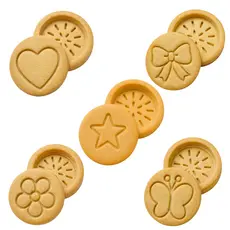 Kit Biscuits Delicart3D Cortador Marcador Biscoito Recheado Gourmet 5cm com Fundo Removível