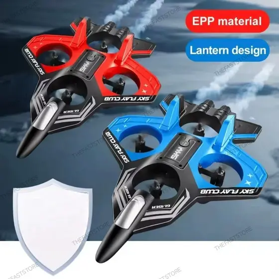 Avião drone de controle remoto recarregável quadricoptero com luz led planador de brinquedo super resistente helicóptero