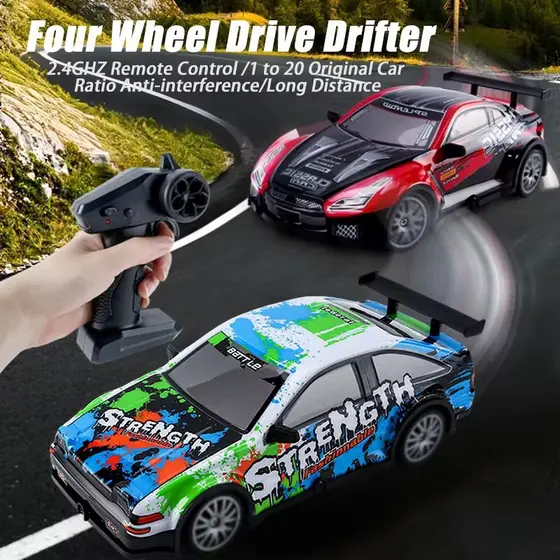 Carrinho de controle remoto recarregável RC Drift com leds