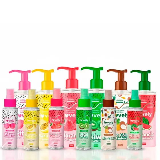 Kit Perfuma Vegano Hidratante Corporal 200ml Body Splash 100ml  Lovely Face Beautiful