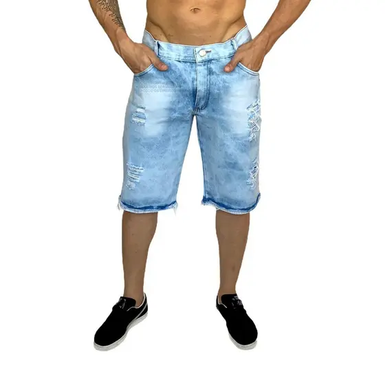 BERMUDAS JEANS RASGADAS DESTROYED LANÇAMENTO VERÃO 2021