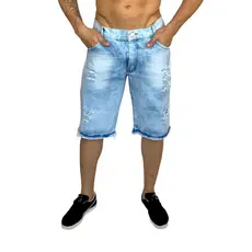 BERMUDAS JEANS RASGADAS DESTROYED LANÇAMENTO VERÃO 2021