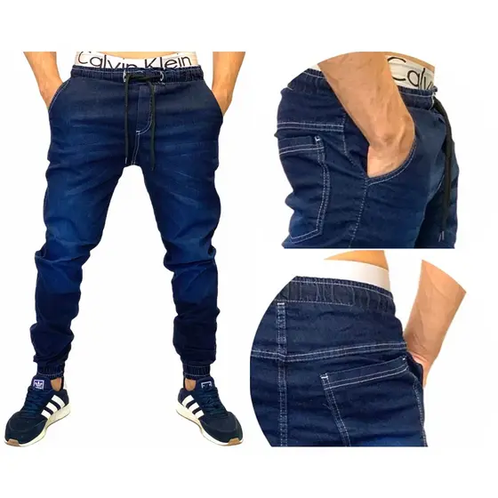 Calça Jogger Masculina Jeans Escuro Promoção queima de estoque