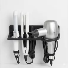 Suporte De Parede Multifuncional 3 em 1 Secador Babyliss Chapinha REFORÇADO e Organizador Banheiro Quarto Salão