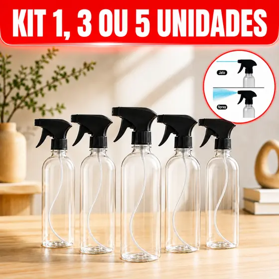 Kit até 05x Borrifadores 500ml com Gatilho Regulável – Jato ou Spray  + Envio Rápido