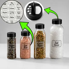 Kit Potes Premium Tempero 120ml/ 200ml/ 300ml Reforçado + Adesivos Tempero | Envio Imediato