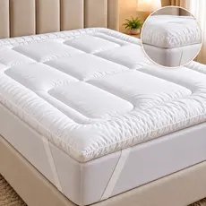 Pillow Top Protetor de Colchão 400 Fios Casal Queen King Solteiro Extra Macio Micropercal com Elástico Cama Box