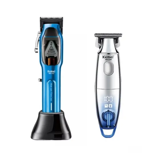 Maquina de Cortar Cabelo Prof. Kemei Km 1763 + Acabamento km 3230
