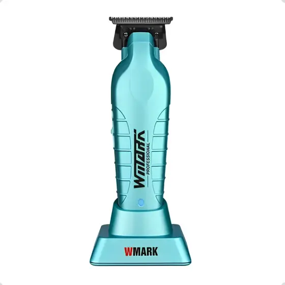Máquina Acabamento Wmark NG 317 Azul Design Ergonômico Eficiente Barbeiro Profissional