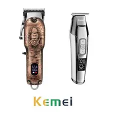 Maquina de Corta Cabelo Profissional Km 3705 + Acabamento kemei km 5027