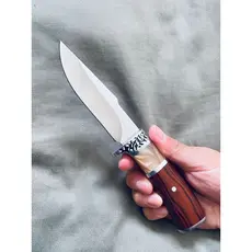 Faca Pequena Madeira Pesca Aço Inox + Bainha 1055 Momo