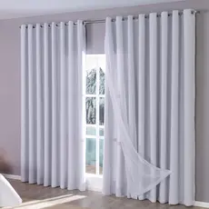 Cortina Tecido Blackout Com Voil voal 5.00m x 2.70m altura  Sala Quarto Adulto Infantil