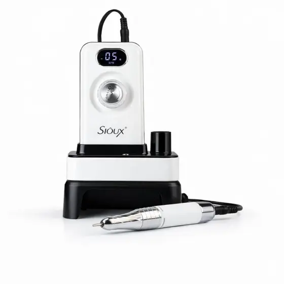 Lixadeira Motor 45mil RPM 18Plus Sioux Portátil Sem Fio C/ Suporte para Alongamento Unhas Gel