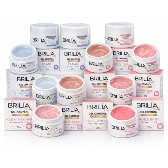 Gel Control Brilia Nails 25g Unha em Gel Molde F1 Nail Designer Cabine UV Escolha a Cor