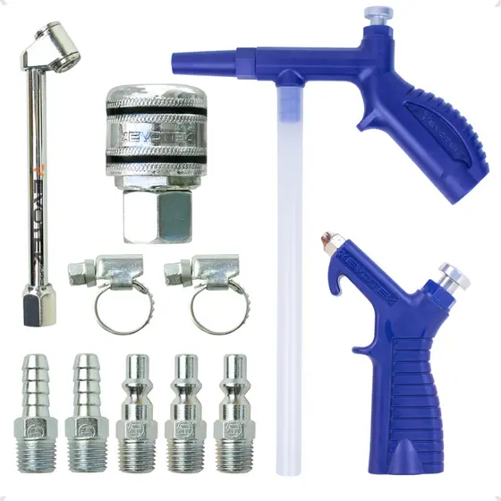 Kit Compressor de Ar com Bico para Encher Pneu Pulverizador Engate Rápido e Acessórios