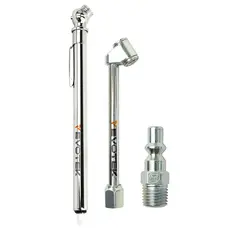 Bico Inflador de Pneu Com Pino de Engate 1/4 e Calibrador Medidor de Pressão 50 Libras