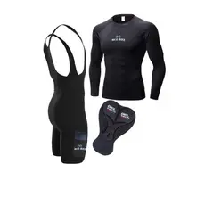 Conjunto Bermuda Bretelle E Camisa Ciclismo Masculino Roupa De Ciclista C/ Forro Gel D120