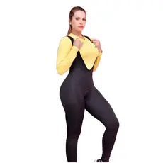 Calça Bretelle Longo De Ciclismo Bike Ciclista Feminino Com Forro De Alta Densidade D90