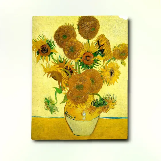 Quadro Decorativo Girassóis de Vincent van Gogh - Arte Impressionista em Tela Acetinada, Alta Qualidade, Pronto para Pen