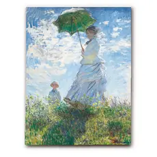 Quadro decorativo grande. Cloude monet: O passeio. arte classica impressionista em tela acetinada pronto para pendurar.