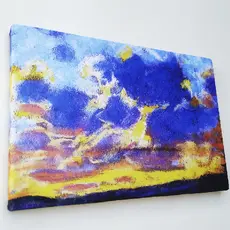 Quadro decorativo.  Entardecer Claude Monet arte vlwssica impressionista em tela acetinada pronto para pendurar.