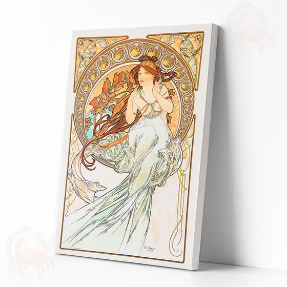 Quadro Decorativo  The Arts music 1989 de Alphonse Mucha - Arte em Tela Acetinada