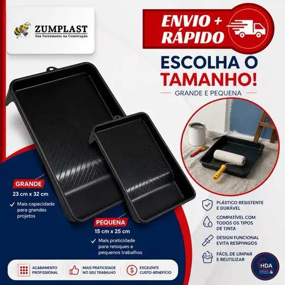 Bandeja Para Pintura Para Tinta Grande ou Pequena  - Zumplast