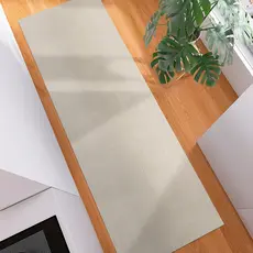 Tapete Passadeira 100% Algodão Antiderrapante 45x1,30m Cozinha Quarto Beira Cama Decoração Off White