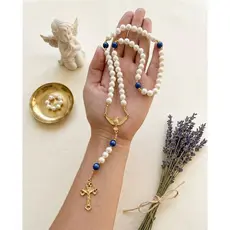 Terço Divino Espírito Santo Pérola Vermelho Crisma Devoção