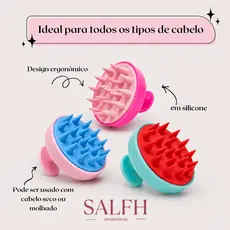 Escova Massageadora Capilar Silicone Antiqueda Escova de Lavar Cabelo Couro Cabeludo Massageador