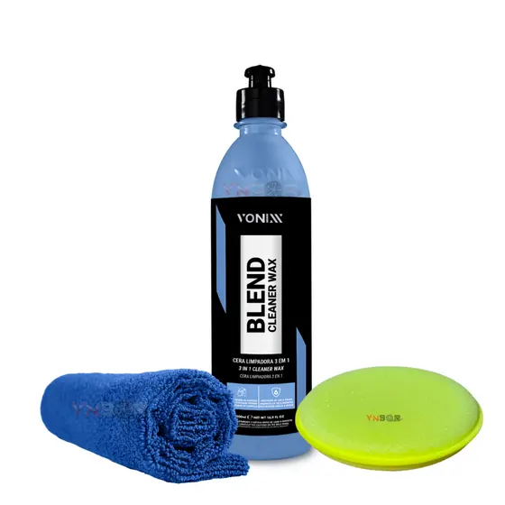 Blend Cleaner Wax 500ml Cera Carnauba Automotiva Vonixx Cera Limpadora 3 em 1 Limpa Corrige Protege Sio2 Repelencia Repele Agua Tira Riscos