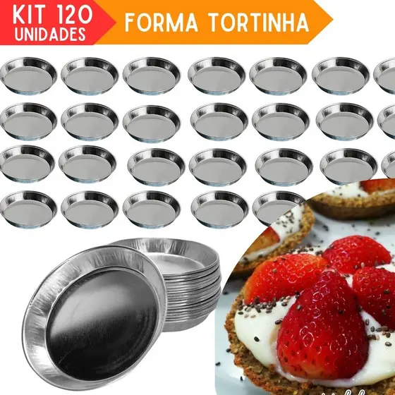 KIT 120 FORMA TORTINHA LISA PARA TORTA DOCES SALGADOS FORMINHA TORTINHA RESISTENTE