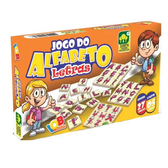 Jogo de Alfabetização Letras Quebra-cabeça Infantil Educativo Pedagógico Escolar Português