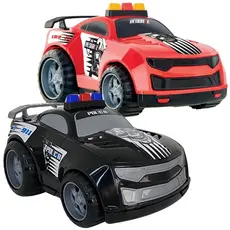 Kit 2 Carrinhos Bombeiro Polícia Brinquedos Meninos Infantil Carrinhos Carros Divertido Split Car