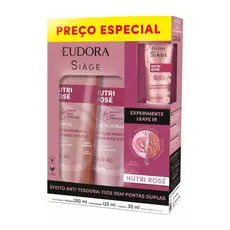 Kit Eudora Siage Nutri Rose Shampoo e Condicionador + Leave In