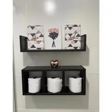 Nicho Prateleira 2 Peças Para Decoração Banheiro Preto