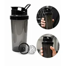 Coqueteleira 600ml Shakeira Academia -Preta Com Mola inox