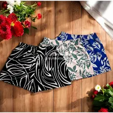 Shortinho Malha Estampado Com Elástico na Cintura