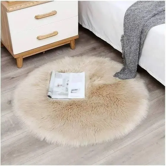 Tapete Redondo Peludo 80cm Para Cenarios