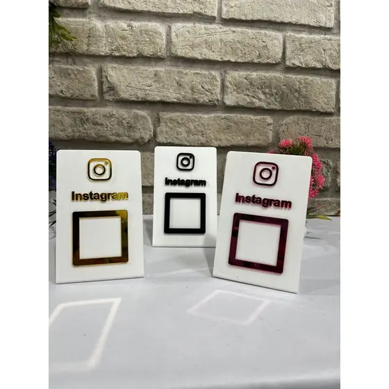 Placas suporte Qrcode pix Instagram Wifi suporte de mesa ou balcão
