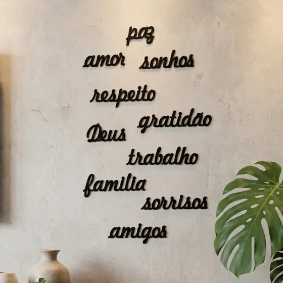 10 Palavras decorativas em MDF PRETO Decoração Quarto sala cozinha
