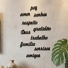 10 Palavras decorativas em MDF PRETO Decoração Quarto sala cozinha