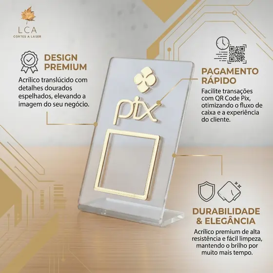Placa de Acrílico para PIX com QR Code – Facilita Pagamentos no Estabelecimento