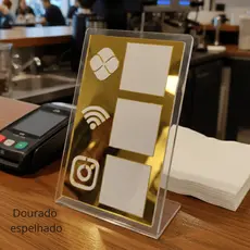 Placa QR Code Pix Wifi Instagram 15,5x9,5cm em Acrílico Colorido Premium