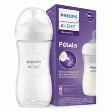 Mamadeira Pétala 3.0 330ml Transparente Com Bico N4 6m+ Scy906-01 Philips Avent