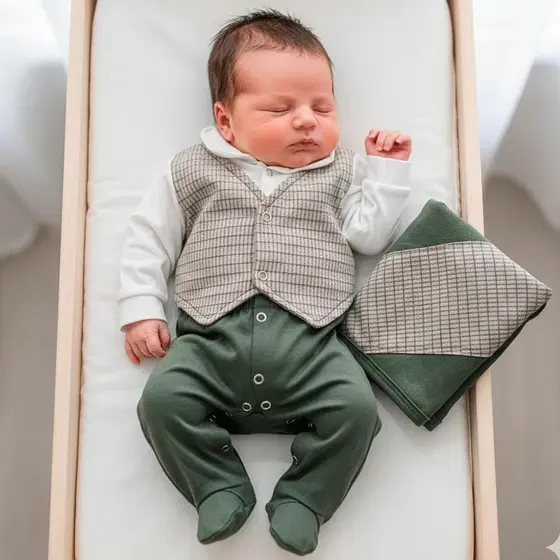 Saída de Maternidade Bebê Menino Sonho Meu Miguel 02 Peças Tam P